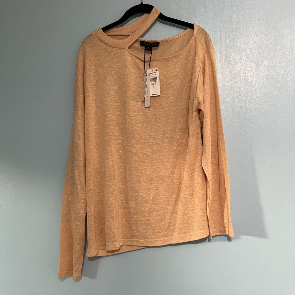 Sanctuary Orange Asymmetrical Long Sleeve top New flaw
